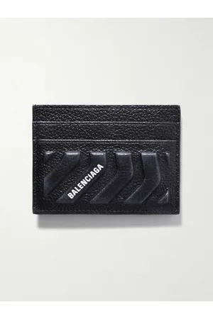 Balenciaga Logo-Print Embossed Full-Grain Leather Cardholder - Men