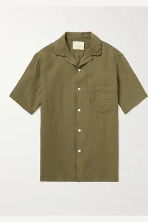 Portuguese Flannel Camp-Collar Linen Shirt - Men - - XXL