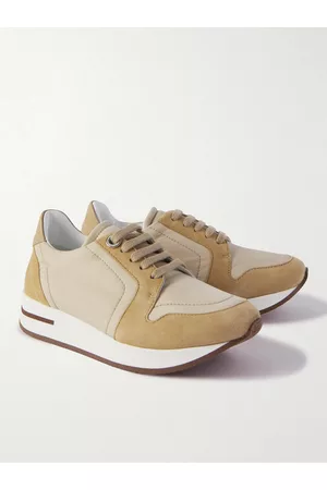 Loro Piana Walk Leather- and Suede-Panelled Mesh Sneakers - Men - - IT 29