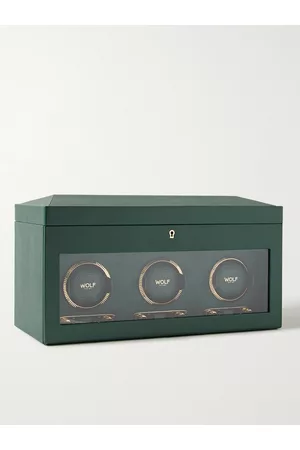 Wolf Pebble-Grain Vegan Leather Triple Watch Winder - Men
