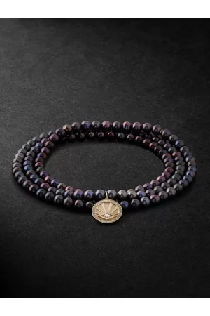 Sydney Evan Evil Eye Gold, Pearl and Diamond Beaded Bracelet - Men