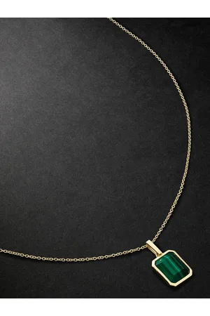 Mateo Gold Malachite Necklace - Men