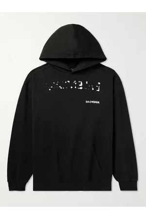 Balenciaga Logo-Print Cotton-Jersey Hoodie - Men - - XS