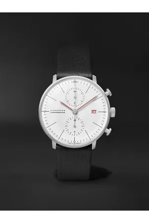 Junghans Max Bill Chronoscope Automatic 40mm Stainless Steel and Leather Watch, Ref. No. 27/4303.02 - Men
