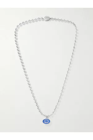 Gucci - Burnished Silver-Tone Swarovski Crystal Necklace - Men - Silver  Gucci