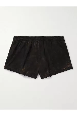 Balenciaga Straight-Leg Distressed Bleached Cotton-Jersey Shorts - Men - - L