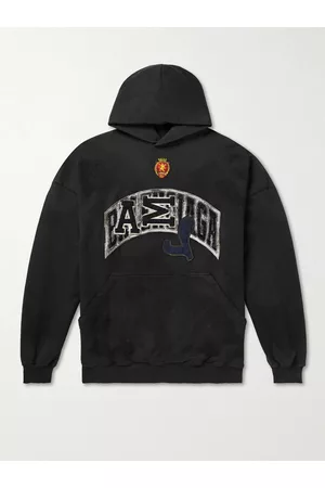 Balenciaga Oversized Distressed Logo-Appliquéd Cotton-Jersey Hoodie - Men - - 4