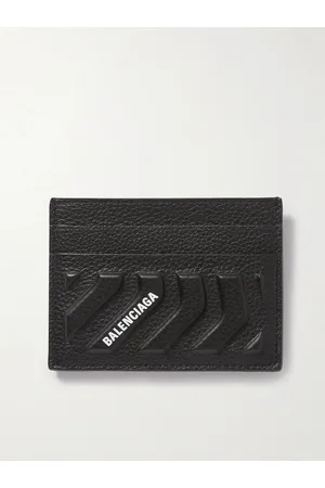 Balenciaga Logo-Print Embossed Full-Grain Leather Cardholder - Men
