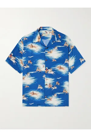 KAPITAL Convertible-Collar Printed Crepe Shirt - Men - - 4
