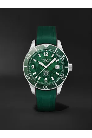 Montblanc 1858 Iced Sea Automatic 41mm Stainless Steel and Rubber Watch, Ref. No. 131450 - Men