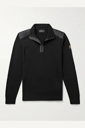 Belstaff Kilmington Shell-Trimmed Wool Half-Zip Sweater - Men - - XL