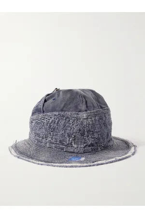 KAPITAL The Old Man and the Sea Distressed Buckled Cotton-Twill Bucket Hat - Men