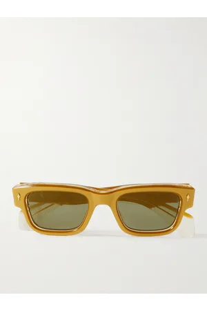 JACQUES MARIE MAGE Jeff Square-Frame Acetate and -Tone Sunglasses - Men