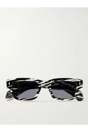 JACQUES MARIE MAGE Jeff Goldblum Jeff Rectangular-Frame Zebra-Print Acetate Sunglasses - Men