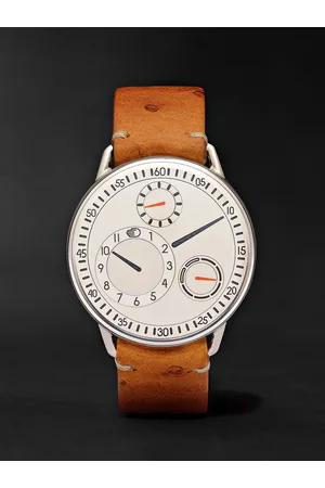 Ressence Type 1.3 S W Mechanical 42mm Titanium and Ostrich Watch - Men