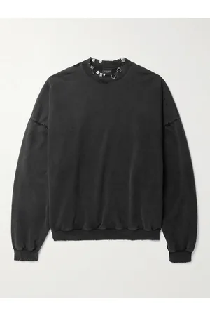 Balenciaga Pierced Embellished Distressed Cotton-Jersey Sweatshirt - Men - - 2