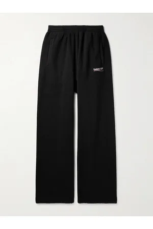 Balenciaga Straight-Leg Logo-Embroidered Cotton-Jersey Sweatpants - Men - - S