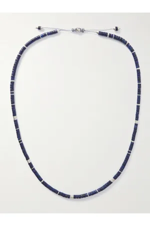 M. COHEN Tucson Silver, Lapis and Cord Necklace - Men