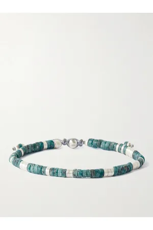 M. COHEN Lazuli Sterling Silver Turquoise Beaded Bracelet - Men - - XL