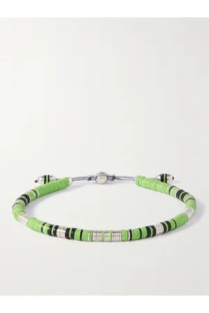 M. COHEN Rizon Sterling Silver, Vinyl and Cord Bracelet - Men - - L