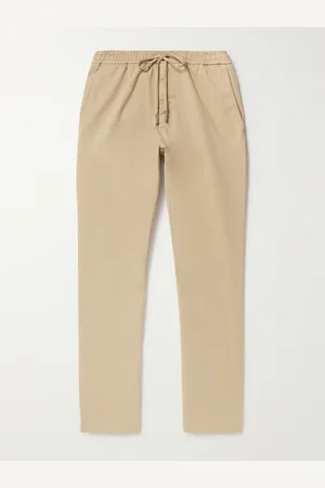 Mr P. Straight-Leg Cotton-Blend Twill Drawstring Trousers - Men - - 34