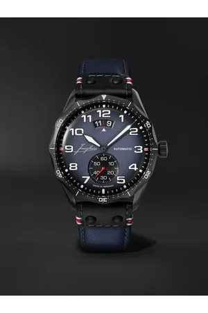 Junghans Meister Pilot 43.3mm Stainless Steel and Leather Watch, Ref. No 27/4397.00 - Men