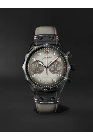 Junghans Meister Pilot Chronoscope Desert Stainless Steel and Leather Watch, Ref. 27/3398.00 - Men