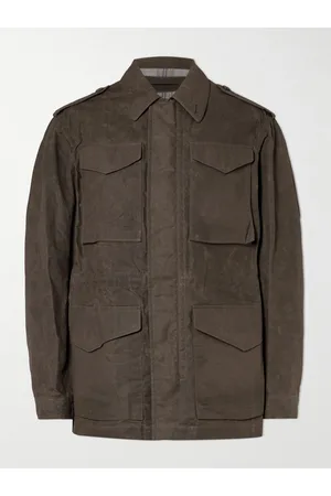 PURDEY Leather-Trimmed Cotton Field Jacket - Men - - M