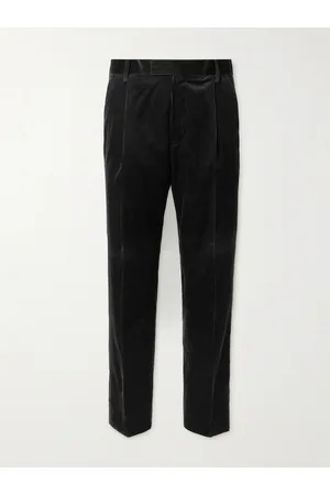 Mr P. Tapered Pleated Cotton and Cashmere-Blend Corduroy Trousers - Men - - 40