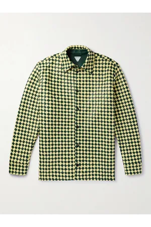 Bottega Veneta Two-Tone Intrecciato Leather Shirt - Men - - IT 48