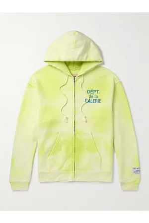GALLERY DEPT. Logo-Print Bleached Cotton-Jersey Zip-Up Hoodie - Men - - S
