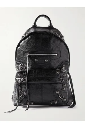 Balenciaga Le Cagole Studded Crinkled-Leather Backpack - Men