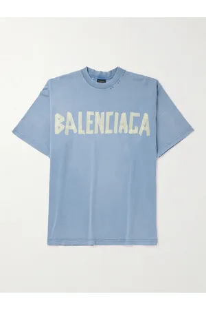 Balenciaga Oversized Distressed Logo-Print Cotton-Jersey T-Shirt - Men - - S