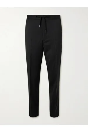 Mr P. Tapered Grosgrain-Trimmed Wool Drawstring Tuxedo Trousers - Men - - 38