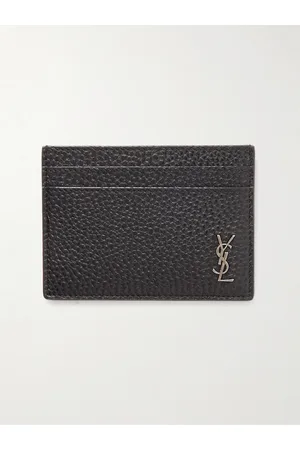 Saint Laurent Tiny Cassandre Logo-Appliquéd Full-Grain Leather Cardholder - Men