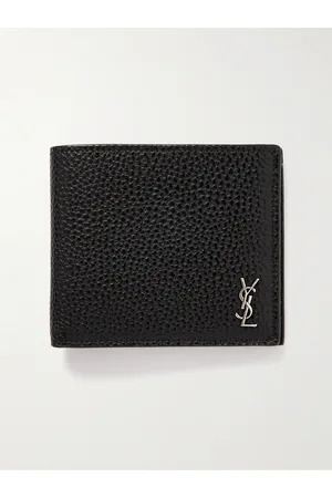 Saint Laurent Tiny Cassandre Logo-Appliquéd Full-Grain Leather Billfold Wallet - Men