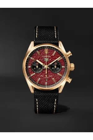 Bamford Watch Department TAG Heuer Carrera Limited Edition Automatic 42mm 18-Karat Gold and Canvas Watch - Men
