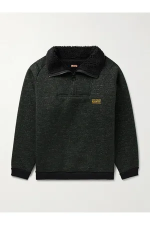 KAPITAL Alpine Logo-Appliquéd Fleece-Lined Knitted Half-Zip Sweatshirt - Men - - 2