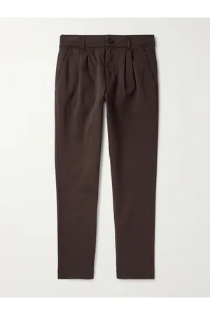 Mr P. Tapered Pleated Garment-Dyed Cotton-Blend Twill Trousers - Men - - 30