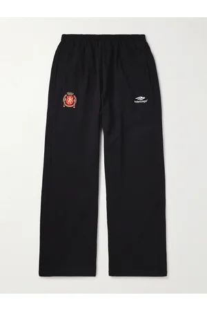 Balenciaga Wide-Leg Logo-Embroidered Cotton-Jersey Sweatpants - Men - - XL
