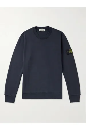 Stone Island Logo-Appliquéd Garment-Dyed Cotton-Jersey Sweatshirt - Men - - XL