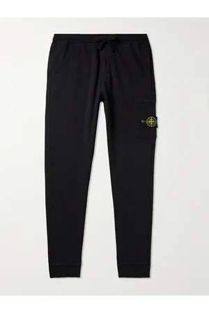 Stone Island Tapered Logo-Appliquéd Garment-Dyed Cotton-Jersey Sweatpants - Men - - L