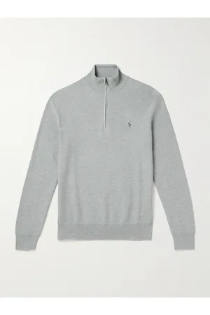 Ralph Lauren Logo-Embroidered Honeycomb-Knit Cotton Half-Zip Sweater - Men - - XL