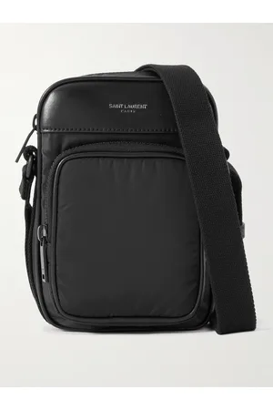 Saint Laurent City Mini Logo-Print Leather-Trimmed Shell Camera Bag - Men