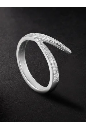 SHAUN LEANE Interlocking White Gold Diamond Ring - Men - - 59