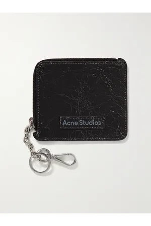 Acne Studios Logo-Print Cracked-Leather Zip-Around Wallet - Men