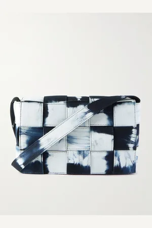 Bottega Veneta Cassette Intrecciato Acid-Wash Denim Messenger Bag - Men