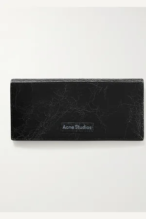 Acne Studios Logo-Print Cracked-Leather Bifold Wallet - Men