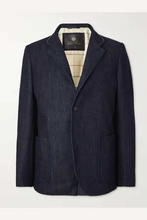 Loro Piana Spagna Leather-Trimmed Cotton and Cashmere-Blend Denim Jacket - Men - - M