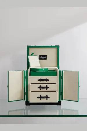 Rapport London Deluxe Small Leather Jewellery Trunk - Men